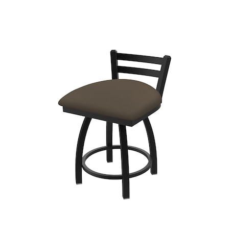 Holland Bar Stool Co 18" Low Back Swivel Vanity Stool, Black Wrinkle, Canter Earth Seat 41118BW006